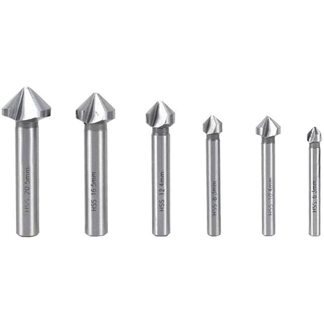 Brocas Para Avellanar, Paquete De 6, Avellanador De Metal, Avellanador De Madera, Cortador De Bisel Hss, Broca Avellanadora De 90 Grados, Herramienta De Biselado De Metales Para Bricolaje Y Cons