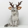 thumbnail image 3 of Happy Date Christmas Dog Elk Reindeer Antler Headband Santa Hat Cap Pet Xmas Costume Headwear Adjustable Accessories for Cat and Puppy Small Dog, 3 of 9