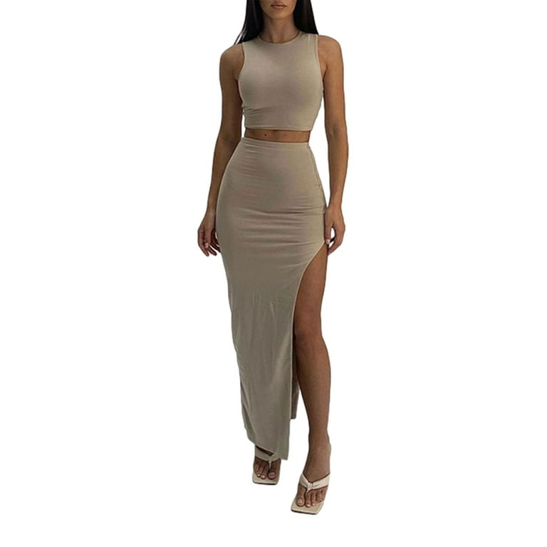 Colorful High-Slit Skirt Ensemble Dress Colorful High-Slit Skirt Ensemble Dress