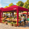 thumbnail image 2 of GVDV 10x10 Pop Up Canopy Tent, Instant Straight Leg Canopy, Outdoor Shading Shelter, Red, 2 of 10