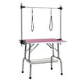 thumbnail image 6 of 36" Folding Dog Grooming Table - Stainless Steel Frame with Rubber Mat, Adjustable Arm, and Clamps - Pink, 6 of 12