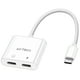 thumbnail image 2 of Adaptador ACTECK SHIFT PLUS AA415 USB-C 3.1 a 2x USB-C Blanco AC-939768, 2 of 6