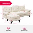 thumbnail image 2 of ZAFLY 85" Sectional Sofa, L Shaped Couches and Sofas, Chenille 3 Seater Sofa for Living Room, Beige, 2 of 9
