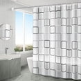 thumbnail image 4 of Protector de bañera, cortina de ducha impermeable de material Peva con imanes con peso y ojales de metal inoxidables, 180 cm x 200 cm, elegante decoración de baño, 4 of 5