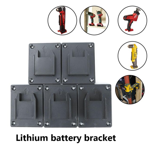 5 soportes de herramientas eléctricas para almacenamiento de máquinas para Dewalt Milwaukee (negro) Likrtyny Piezas de repuesto para herramientas