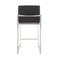 thumbnail image 3 of LumiSource Stainless Steel, Black PU Fuji High Back Counter Stool - Set of 2, 3 of 12