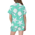thumbnail image 4 of RMGVDSD Girls Clothes 2PCS Outfit Girls Pajamas Set Cartoon Print Short Sleeve Shirt And Shorts Sleepwear Set Kids Soft Comfortable Loungewear Outfits 12-13 Years, 4 of 4