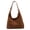 yellowish brown, variant on Velvet Hobo Bag for Women & Girls, Lightweight Underarm Shoulder Bag with Metal Buckle & Tag Design, Retro Casual Purse for Daily Work Commute (14.57" x 9.84" x 4.33", 0.71 lb)