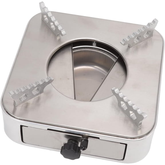 ABCISI Alcohol Stove, Backpacking Stove, Portable Alcohol Stove, Stainless Steel Silver One Piece Design Drawer Structure Spirit Burner for Home Outdoor Hiking Camping Barbecue