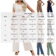 thumbnail image 3 of Enjoytime 2 Piece Lounge Sets for Women Round Neck Ruffle Cap Sleeve Matching Set Work Casual Travel Outfits Wide Leg Pants, 3 of 5