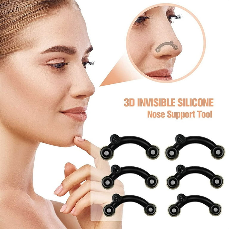 NOGIS 3 Pairs Invisible Nose Shaper Clip,Pain-Free Nose Up Lifting