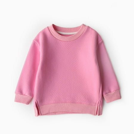 

DancePeanut Children Clothes Kids Solid Color Warm Sweater Girl Fleece Fleece Hoodies Pullover Sweatshirt Baby Casual Sports Sweater Top