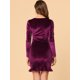thumbnail image 5 of Vestido Con Volantes Brillantes De Terciopelo Con Cuello En V Para Mujer Púrpura S, 5 of 6