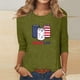 thumbnail image 2 of Blusas para Mujeres Casual 3/4 Manga Cuello Redondo Impreso Suelto, Mujer 3/4 Manga Tops Y Blusas para Diario, 2 of 4