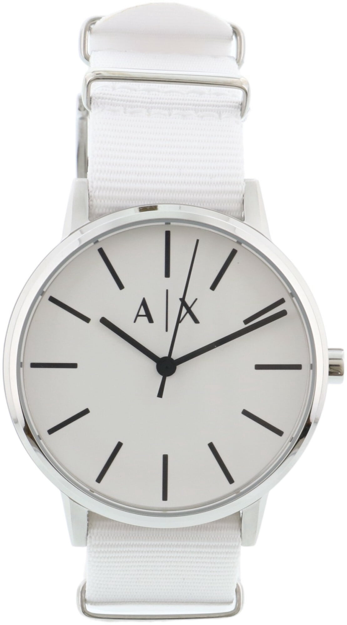Armani Exchange Men's 3 Hand Canvas AX2713 Silver Japanese Quartz ...