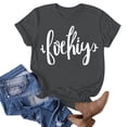 thumbnail image 4 of Uootdi Women's Summer T-Shirt Letter Printed Graphic Short Sleeve Humor Retro Tees Casual Loose Fitted Top Gift, 4 of 5