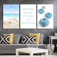 thumbnail image 2 of 3 Panel Tropical Beach with Seashells and Urchins with Inspirational Quotes Gallery 24 x36 x 3 Panels, 2 of 4