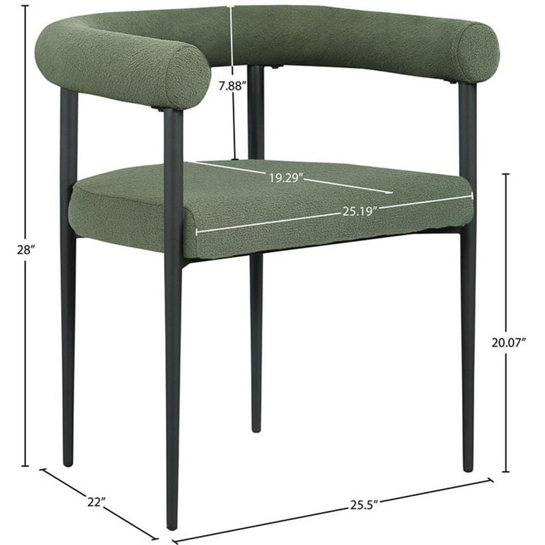 Meridian Furniture Kai Boucle Fabric Dining Chair Meridian Furniture Kai Boucle Fabric Dining Chair