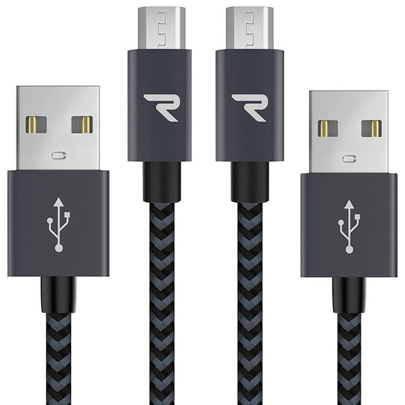 Micro USB Cable,[2 Pack/3.3ft], QC 3.0 Fast Charging & Sync Android Charger,Braided Nylon Micro USB Cables