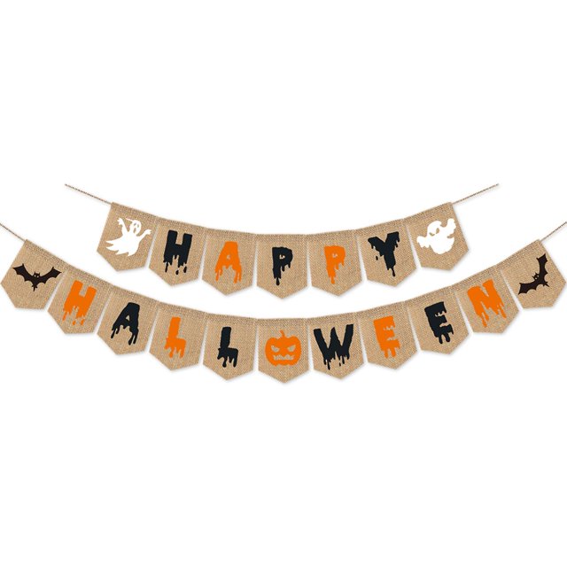 Calabaza de murciélago fantasma para Halloween, pancarta para chimenea, suministros para fiestas colgantes