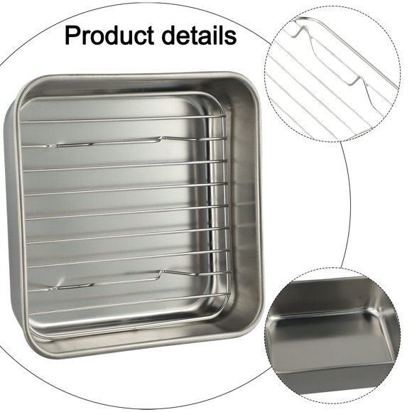 Molde para Hornear de Acero Inoxidable para Asar Pavo con Rejilla de Enfriamiento para la Cocina BBQ Pastel