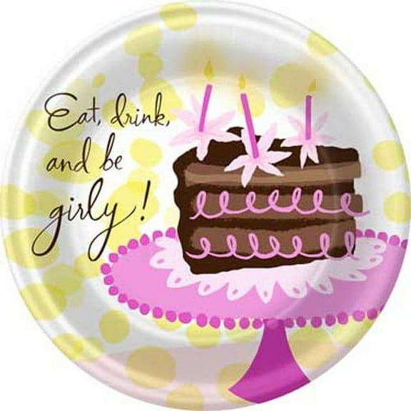 Birthday 'Be Girly' Large Paper Plates (8ct)