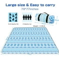 thumbnail image 3 of Large Picnic Blanket 3-Layer Thickening Soft Camping Blankets Waterproof,Machine Washable Beach Mat for Outdoor Travel Hiking Park Concerts or Family Party (Blue Boho - 77x79 inches), 3 of 6