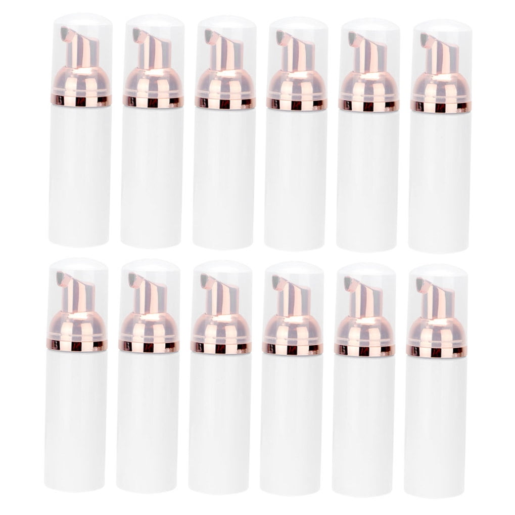 Raindrops Facial Foaming Bottles for Travel Portable Dispenser 12 Pieces 30ml PET Transparent