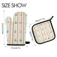 thumbnail image 2 of Yayeee Oven Mitts and Pot Holder Set of 4 Heat Resistant Kitchen Gloves Baking Hot Pad, Beige Nautical Pattern, 2 of 5