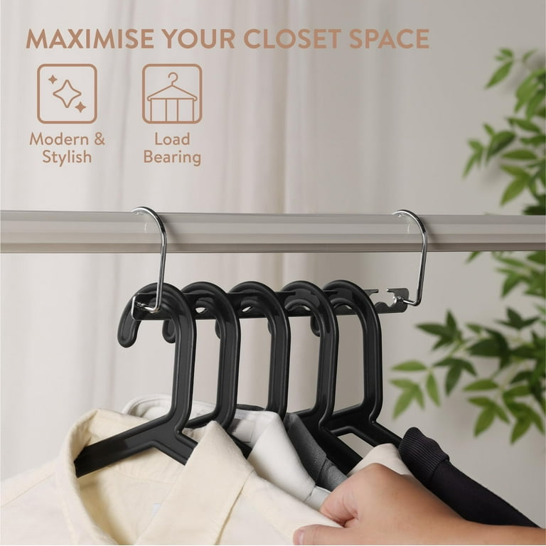 H S Metal Space Saving Hangers for Closet Organization Hang 6 Clothes in 1 Heavy Duty Non Slip Storage Saver Coat Hanger Walmart