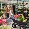 thumbnail image 2 of Costway 660lb Garden Dump Cart Dumper Wagon Carrier Wheel Barrow Air Tires Heavy Duty, 2 of 10