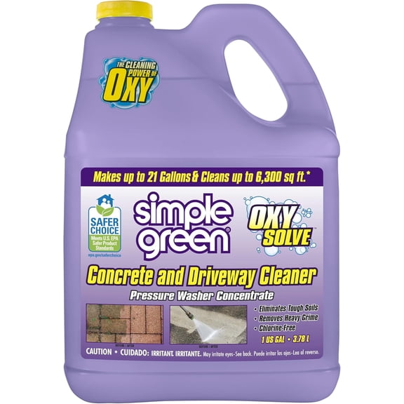Oxy Solve Concrete and Driveway Pressure Washer Cleaner, Purple, Unscented, 128 Fl.Oz