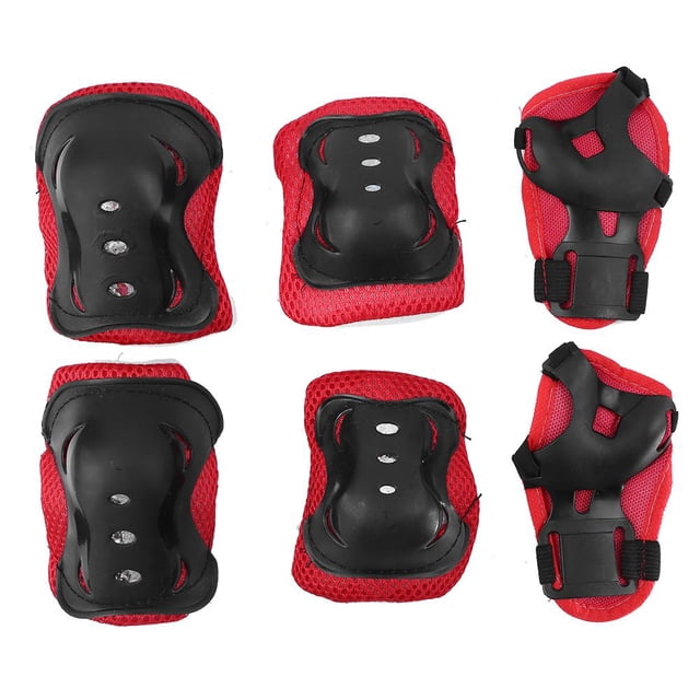 Rodilleras Bicicleta 6 unids/set Patinaje Muñeca Rodilla Codo Protector Conjunto Niños Montar Proteger (Rojo) Likrtyny Accesorios para bicicletas