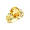 thumbnail image 3 of RYLOS Bagues pour Femmes Bague en or Jaune 14K Pierre Précieuse 12X10MM et Diamants Superbe Bague pour Doigt du Milieu Ou Index Novembre Citrine Bijoux Taille 9.5, 3 of 7