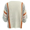 thumbnail image 4 of Tosmy Women Sweater Women's Cute Summer Autumn Color Block Stripe Lightweight Comfortable Cable Knit Beach Pullover Sweater Fall Clothes For Women 2023, 4 of 8