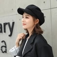 thumbnail image 5 of Cheers.US New Women Beret Newsboy Hat Cap for Ladies British Style Felt Solid Color Wide Brim Beret Winter Warm Peaked Cap Hat, 5 of 7