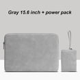 thumbnail image 1 of Funda para computadora portátil Funda de cuero impermeable para computadora portátil con cremallera Funda para computadora a prueba de golpes, gris, 15.6 pulgadas, bolsa de cargador Scienceny EL002886-12, 1 of 2