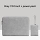 thumbnail image 1 of Funda para computadora portátil Funda de cuero impermeable para computadora portátil con cremallera Funda para computadora a prueba de golpes, gris, 15.6 pulgadas, bolsa de cargador Vogacara EL002886-12, 1 of 2