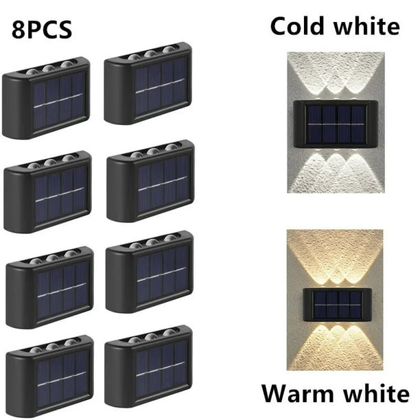 Luz Solar de pared impermeable para jardín, iluminación exterior, lámpara de calle, hogar, balcón, porche, decoración de patio, 1/16 piezas