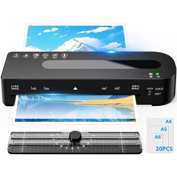 Máquina laminadora MAXDONE A4, caliente y fría, +20 hojas y recortadora