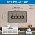 thumbnail image 4 of Mount-It! Heavy Duty Tilting TV Wall Mount, Fits 43" - 90" TVs,   Heavy Duty 220 lbs. Capacity, 4 of 9