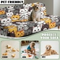 thumbnail image 6 of Xoenoiee Cat Print Stretch Futon Slipcover Armless Sofa Cover Furniture Protector Without Armrests Slipcover Soft with Elastic Bottom for Kids, 6 of 7