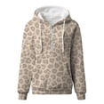 thumbnail image 4 of CONZONE Womens Oversized Hoodies Long Sleeve Zip Up Leopard Hooded Sweatshirts for Women Drawstring Fall Winter Pullover Tops with Pocket, 4 of 4