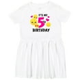 thumbnail image 3 of Inktastic Its My 5th Birthday with Smiling Emoticon Girls Toddler Dress, 3 of 5