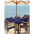 thumbnail image 4 of Square Outdoor Tablecloth with Umbrella Hole Abstract Flower Outside Table Cloth Waterproof Patio Table Cover Blue Purple Stars Sky Floral Leaf Zipper Tablecloths for Picnic Party Camping 60x60 Inch, 4 of 8
