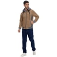 thumbnail image 3 of NEIKU Mens Zipper Hoodie Casual Hooded Sweatshirt Fleece Jacket Khaki-2XL, 3 of 5