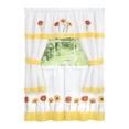 thumbnail image 2 of PowerSellerUSA Daisy Art Tier and Swag Window Curtain Set, Flower Design Bedroom Curtains Sets for Windows, Rod Pocket Style Polyester Fabric Drapes with Band Folding, 58 x 36 inches, Yellow, 2 of 3
