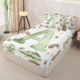 thumbnail image 2 of Castle Fairy Dragon Letter A Zipper Twin Comforter Sets with Fitted Sheet and 2 Pillowcases,Cartoon Animal Zipper Bedding Set,4-Piece,Reversible, 2 of 6