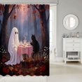 thumbnail image 2 of Manfei Chappy Halloween Ghost Shower Curtain 72Wx84L,Rustic Maples Leaf Bathroom Shower Curtain, 2 of 5