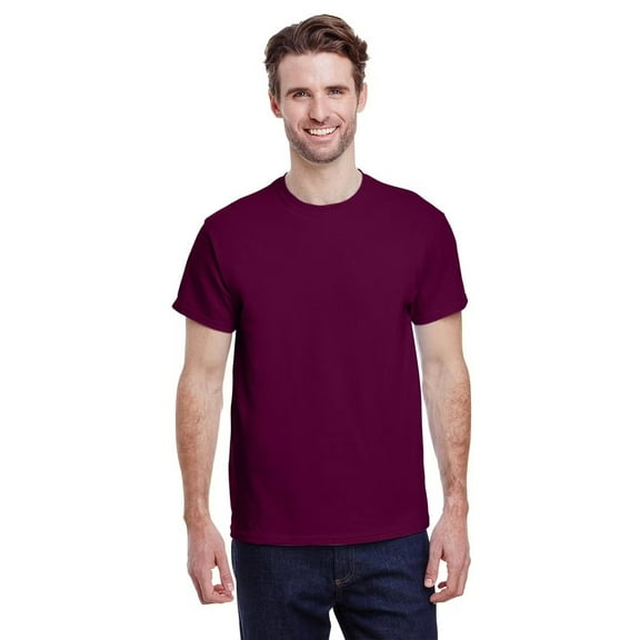 Gildan Men’s Short Sleeve Crew T-Shirt of 100 Ultra Cotton - Soft, Classic Fit Tee - Maroon, L